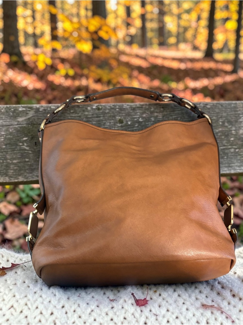 Dana Buchman Vintage Y2K Caramel Slouchy Hobo Shoulder Bag ✨ - Picture 2 of 8